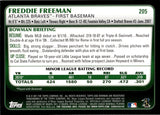 2011 Freddie Freeman Bowman ROOKIE RC #205 Atlanta Braves 5