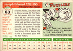 1955 Joe Collins Topps #63 New York Yankees BV $50