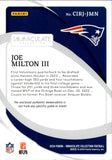 2024 Joe Milton III Panini Immaculate Collection ROOKIE CLEARLY IMMACULATE JUMBO JERSEY 07/99 RELIC RC #CIRJ-JMN New England Patriots