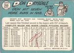 1965 Don Drysdale Topps #260 Los Angeles Dodgers HOF 3