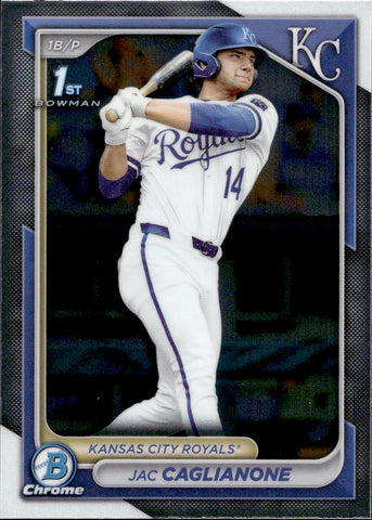 2024 Jac Caglianone Bowman Draft Chrome 1ST BOWMAN PROSPECT #BDC-8 Kansas City Royals 4