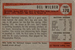 1954 Del Wilber Bowman #178 Boston Red Sox BV $15