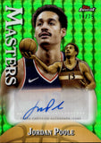 2024-25 Jordan Poole Topps Finest MASTERS GREEN GEOMETRIC REFRACTOR AUTOGRAPH 14/75 AUTO #MA-JP Washington Wizards