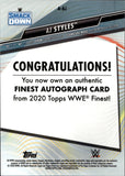 2020 AJ Styles Topps Finest WWE AUTO AUTOGRAPH #A-AJ Friday Night Smackdown HOF