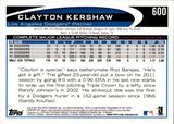 2012 Clayton Kershaw Topps SP BROOKLYN DODGERS UNIFORM VARIATION #600 Los Angeles Dodgers