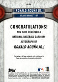 2018 Ronald Acuna Jr. Topps National Baseball Card Day ROOKIE AUTO 10/75 AUTOGRAPH RC #AU-RA Atlanta Braves