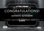 2020 John Tui as Korso Topps Star Wars Masterwork AUTO AUTOGRAPH #A-JT