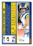 2025 Matthew Stafford Donruss Optic PURPLE 41/60 #198 Los Angeles Rams MVP