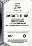 2023 Devin Leary Bowman University Best JUMBO JERSEY AUTO AUTOGRAPH RELIC #JRS-DL Kentucky Wildcats