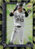 2025 Zac Veen Topps Chrome Update RADIATING ROOKIES RC #RR-25 Colorado Rockies