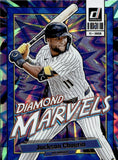 2026 Jackson Chourio Panini Donruss DIAMOND MARVELS BLUE XPLOSION 26/49 #8 Milwaukee Brewers