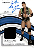 2023 LA Knight Panini Immaculate SHIRT AUTO 38/99 AUTOGRAPH RELIC #MA-LAK Friday Night Smackdown