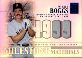 2002 Wade Boggs Topps Tribute MILESTONE MATERIALS GAME-USED JERSEY 73/99 #MM-WB Boston Red Sox
