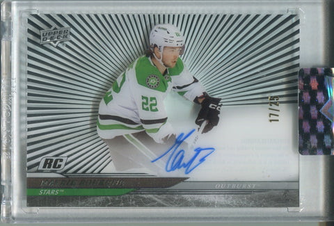 2024-25 Mavrik Bourque Upper Deck Clear Cut ROOKIE AUTO 17/25 AUTOGRAPH RC #CC-MB Dallas Stars