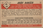 1953 Andy Hansen Bowman Black and White #64 Philadelphia Phillies BV $80