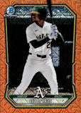 2026 Leo De Vries Bowman Chrome Prospects ORANGE MOJO REFRACTOR 13/25 #BCP-63 Oakland A's