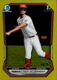 2026 Angel Nunez Bowman Chrome Prospects 1ST BOWMAN YELLOW REFRACTOR 45/75 #BCP-220 Cincinnati Reds