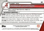 2023 Emmanuel Henderson Bowman University Chrome 1ST BOWMAN AUTO AUTOGRAPH #38 Alabama Crimson Tide