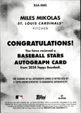 2024 Miles Mikolas Topps BASEBALL STARS AUTO AUTOGRAPH #BSA-MMI St. Louis Cardinals