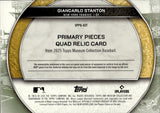2025 Giancarlo Stanton Topps Museum Collection RED FOIL PRIMARY PIECES QUAD BAT PATCH JERSEY 09/10 RELIC #SPPQ-GST New York Yankees
