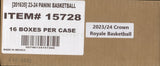 2023-24 Panini Crown Royale Basketball, 16 Hobby Box Case