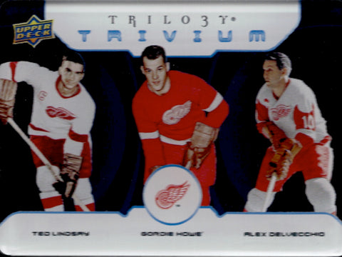 2023-24 Ted Lindsay Gordie Howe Alex Delvecchio Upper Deck Trilogy TRIVIUM #TR-1 Detroit Red Wings