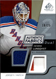 2008-09 Henrik Lundqvist Upper Deck SP Game Used AUTHENTIC FABRICS 18/25 JERSEY PATCH #AF-HL New York Rangers
