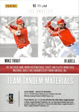 2020 Mike Trout Jo Adell Panini Absolute TEAM TANDEM MATERIALS DUAL JERSEY RELIC #TT-JM Anaheim Angels