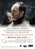 2020 Michael McElhatton as Roose Bolton Rittenhouse Game of Thrones The Complete Series FULL BLEED AUTO AUTOGRAPH #_MMC