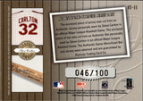2011 Steve Carlton Donruss Classics CLASSIC COMBOS BAT JERSEY 046/100 RELIC #CC-11 Philadelphia Phillies HOF