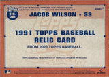 2026 Jacob Wilson Topps 1991 DESIGN JERSEY RELIC #91R-JWI Athletics