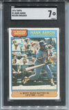 1976 Hank Aaron Topps SGC 7 #1 Milwaukee Brewers HOF 8447