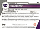 2023 Will Howard Bowman University Chrome 1ST BOWMAN PINK MINI DIAMOND AUTO 082/150 AUTOGRAPH #93 Pittsburgh Steelers