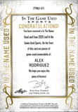 2020 Alex Rodriguez Leaf In the Game Used IN THE NAME USED GAME USED LETTER PATCH 5/9 RELIC #INTU-01 Texas Rangers