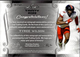 2023 Tyree Wilson Leaf Trinity PLATINUM BLUE ROOKIE TRIPLE PATCH JERSEY AUTO 08/25 AUTOGRAPH REILC #TA-TW1 Las Vegas Raiders