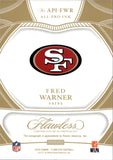 2025 Fred Warner Panini Flawless RED FOIL ALL-PRO INK AUTO 11/15 AUTOGRAPH #API-FWR San Francisco 49ers