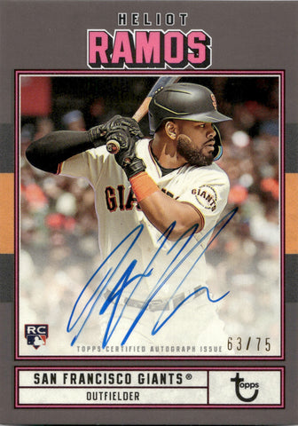 2022 Heliot Ramos Topps Brooklyn Collection BLACK ROOKIE AUTO 63/75 AUTOGRAPH RC #AC-HR San Francisco Giants