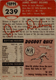 1953 Jim Delsing Topps HIGH NUMBER #239 Detroit Tigers BV $60