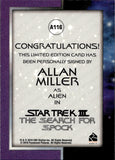 2011 Allan Miller as Alien Rittenhouse Star Trek Classic Movies & Heroes AUTO AUTOGRAPH #A116