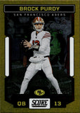 2023 Brock Purdy Panini Score GOLD DOTS 91/210 #169 San Francisco 49ers