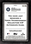 2022 Julio Rodriguez Topps Transcendent VIP ROOKIE AUTO 12/25 AUTOGRAPH RC #TVIPA-2 Seattle Mariners