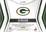 2020 AJ Dillon Panini Certified ROOKIE MIRROR RED PATCH AUTO 136/249 AUTOGRAPH RELIC #224 Green Bay Packers