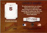 2002 Nomar Garciaparra Donruss Diamond Kings DIAMOND CUT COLLECTION JERSEY 277/500 RELIC #DC-73 Boston Red Sox