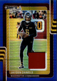 2025 Jayden Daniels Panini Donruss THREADS BLYE HYPER PRIZM JERSEY #DTBH-JDS Washington Commanders