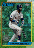 2025 Yordan Alvarez Topps SILVER PACK 1990 DESIGN GREEN MOJO REFRACTOR 154/199 #T90C-51 Houston Astros
