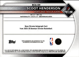 2025-26 Scoot Henderson Bowman Chrome ORANGE GEOMETRIC REFRACTOR AUTO 01/25 AUTOGRAPH #BCA-SH Portland Trail Blazers
