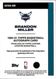 2025-26 Brandon Miller Topps Chrome 1980-81 DESIGN BLUE REFRACTOR AUTO 114/150 AUTOGRAPH #80TBA-BM Charlotte Hornets