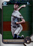 2022 Jacob Misiorowski Bowman Draft 1ST BOWMAN CHROME ROOKIE RC #BDC-132 Milwaukee Brewers