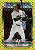 2026 Leo De Vries Bowman Chrome Prospects YELLOW X-FRACTOR 51/75 #BCP-63 Oakland A's