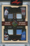 2025 Robin Yount Frank Robinson Kevin Mitchell Bret Saberhagen Leaf Seasons in the Sun AWARD SEASON QUAD JERSEY 10/35 RELIC #AS-18 Brewers Orioles Giants Royals